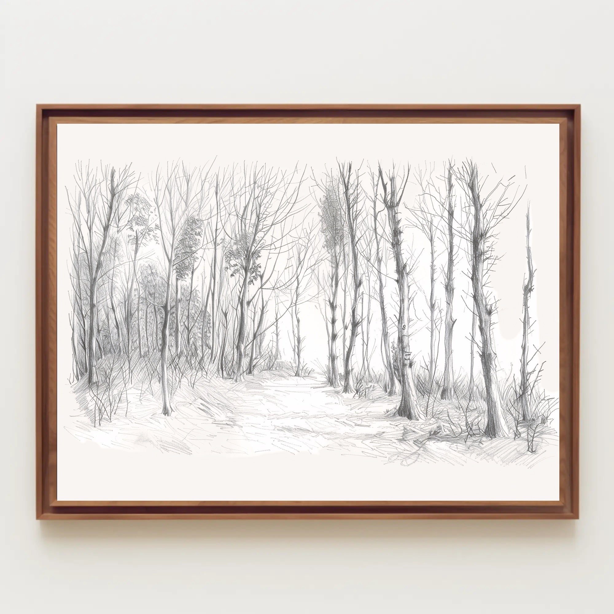 Serene Forest Sketch Art Poster PosterGoat