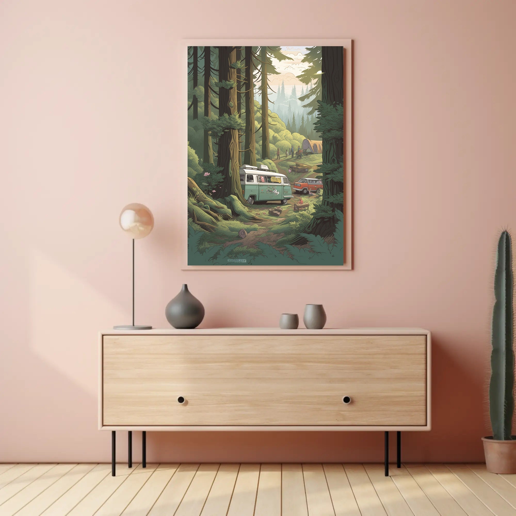Serene Forest Vintage Vans Travel Poster PosterGoat