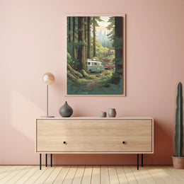 Serene Forest Vintage Vans Travel Poster PosterGoat