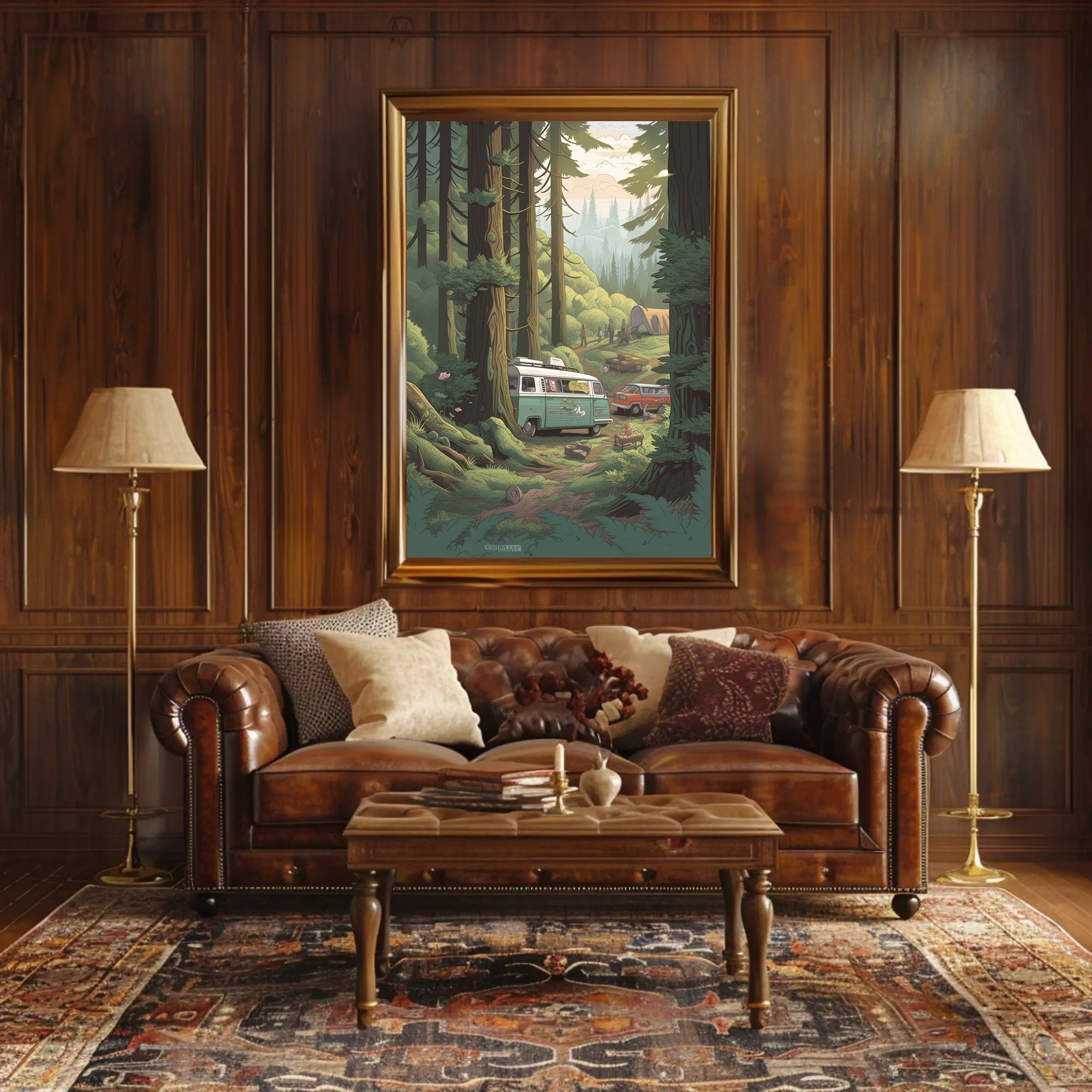 Serene Forest Vintage Vans Travel Poster PosterGoat