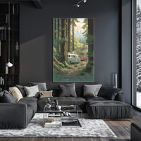 Serene Forest Vintage Vans Travel Poster PosterGoat