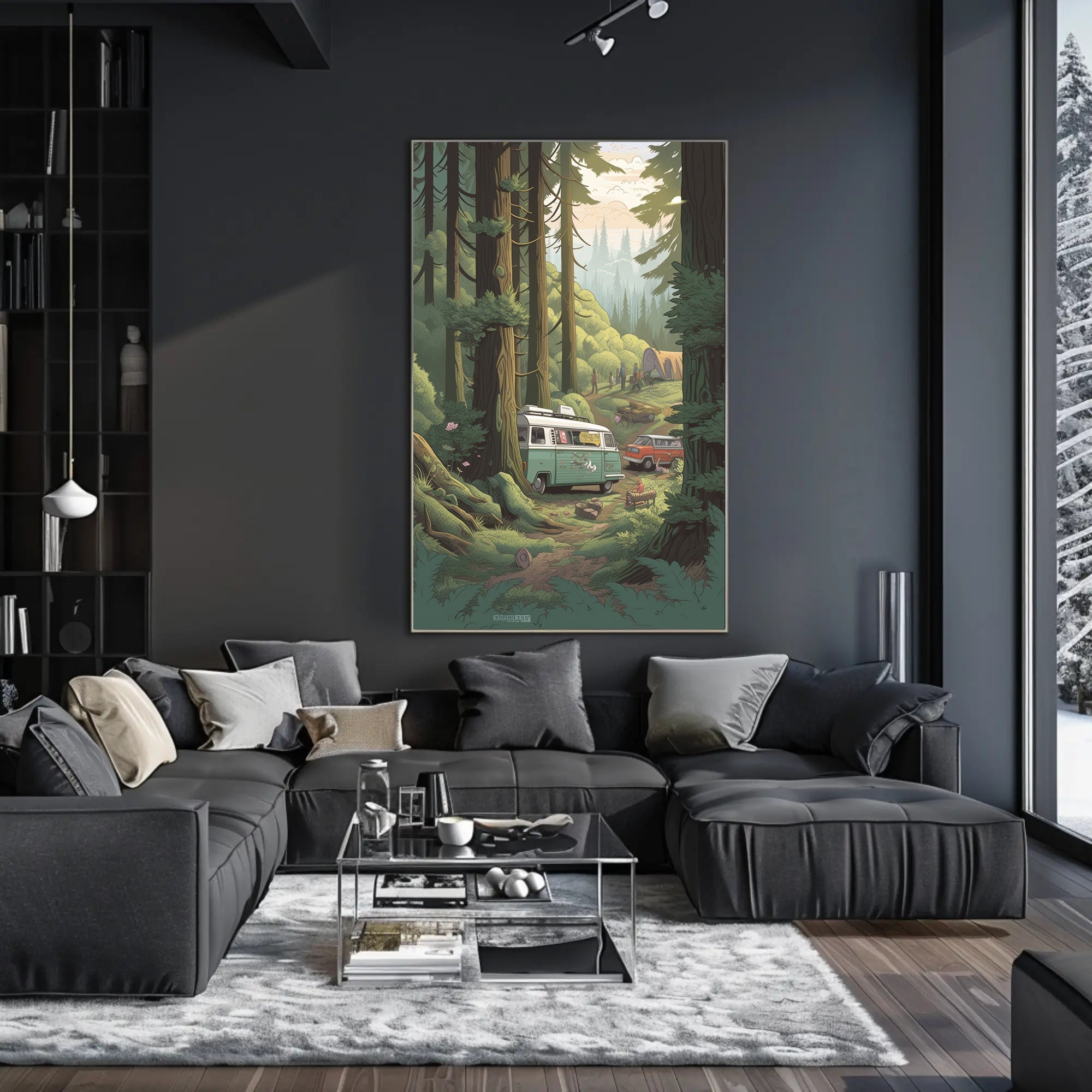 Serene Forest Vintage Vans Travel Poster PosterGoat