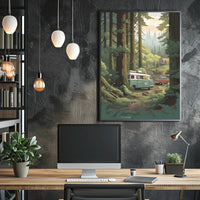 Serene Forest Vintage Vans Travel Poster PosterGoat