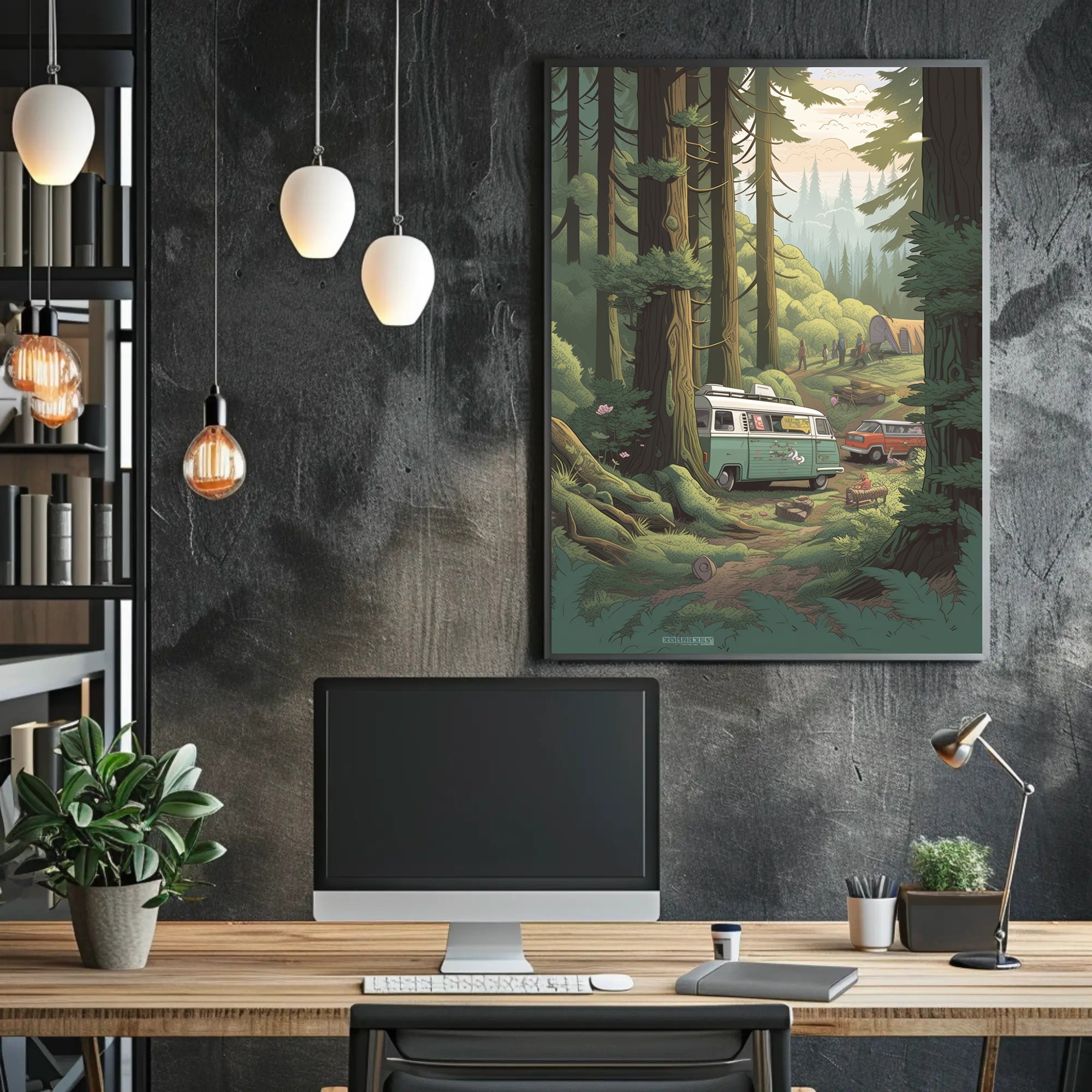 Serene Forest Vintage Vans Travel Poster PosterGoat