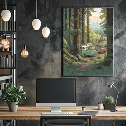 Serene Forest Vintage Vans Travel Poster PosterGoat