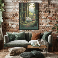 Serene Forest Vintage Vans Travel Poster PosterGoat