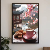 Serene Garden Cafe Vibes Cultural Heritage Poster PosterGoat