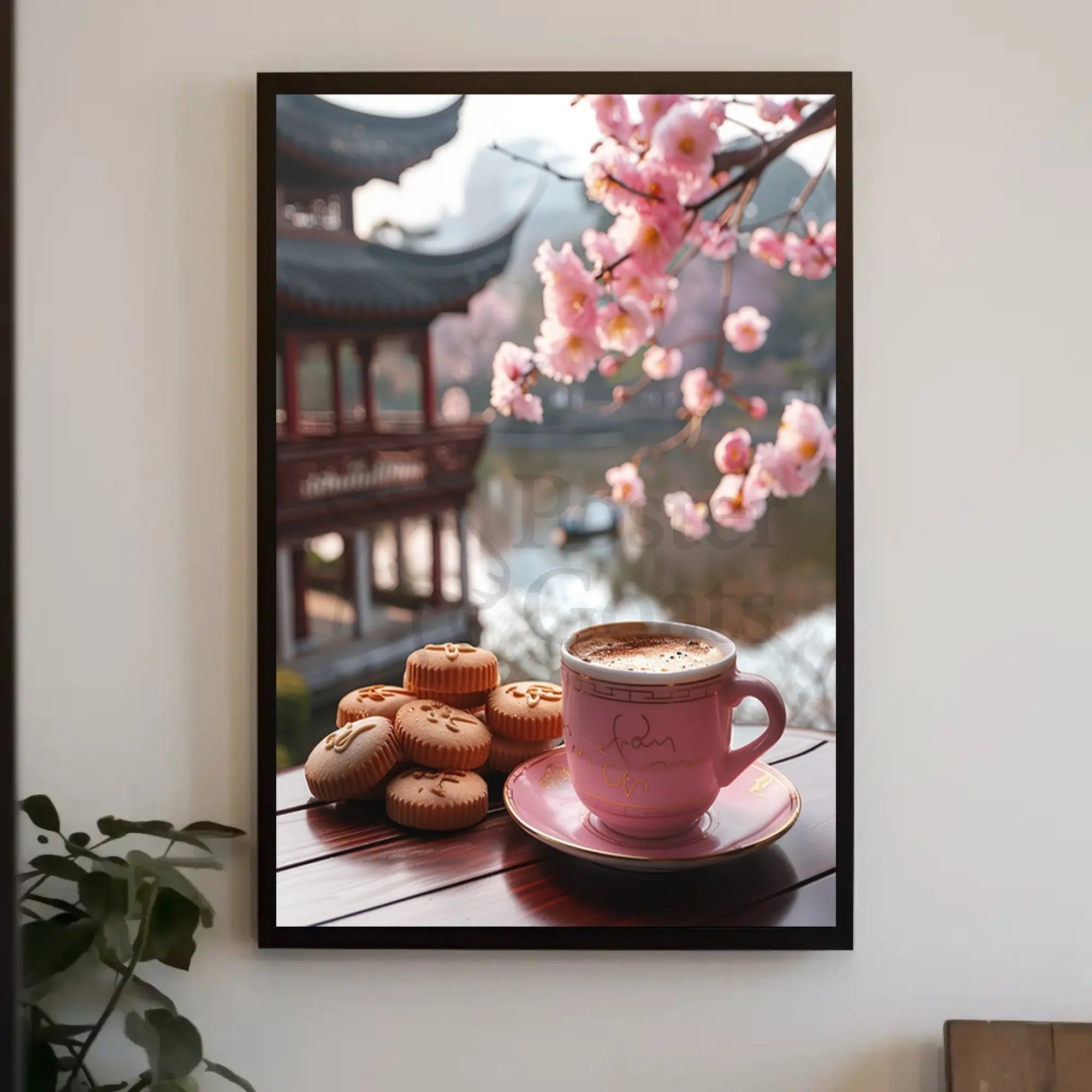 Serene Garden Cafe Vibes Cultural Heritage Poster PosterGoat