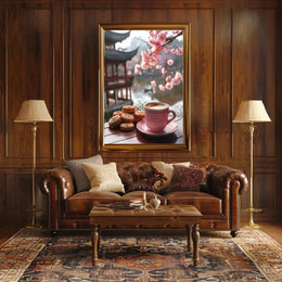 Serene Garden Cafe Vibes Cultural Heritage Poster PosterGoat