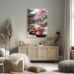 Serene Garden Cafe Vibes Cultural Heritage Poster PosterGoat