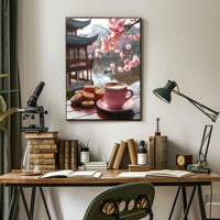 Serene Garden Cafe Vibes Cultural Heritage Poster PosterGoat