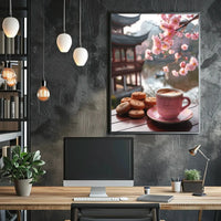 Serene Garden Cafe Vibes Cultural Heritage Poster PosterGoat