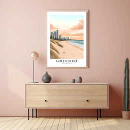 Serene Gold Coast Urban Beach Travel Poster PosterGoat