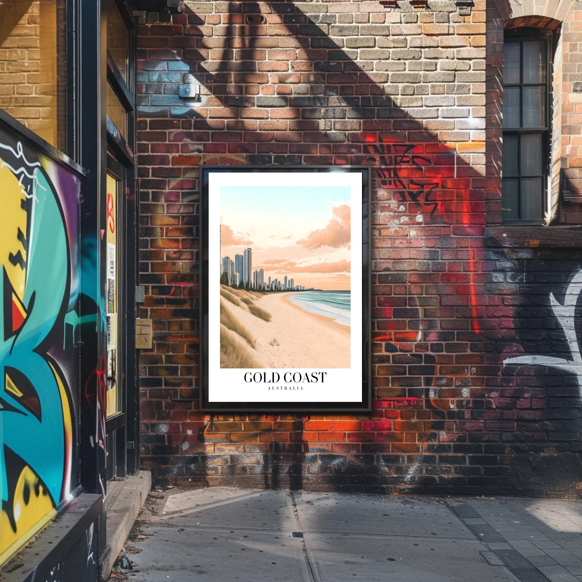 Serene Gold Coast Urban Beach Travel Poster PosterGoat
