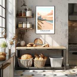 Serene Gold Coast Urban Beach Travel Poster PosterGoat