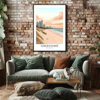 Serene Gold Coast Urban Beach Travel Poster PosterGoat