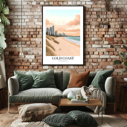 Serene Gold Coast Urban Beach Travel Poster PosterGoat