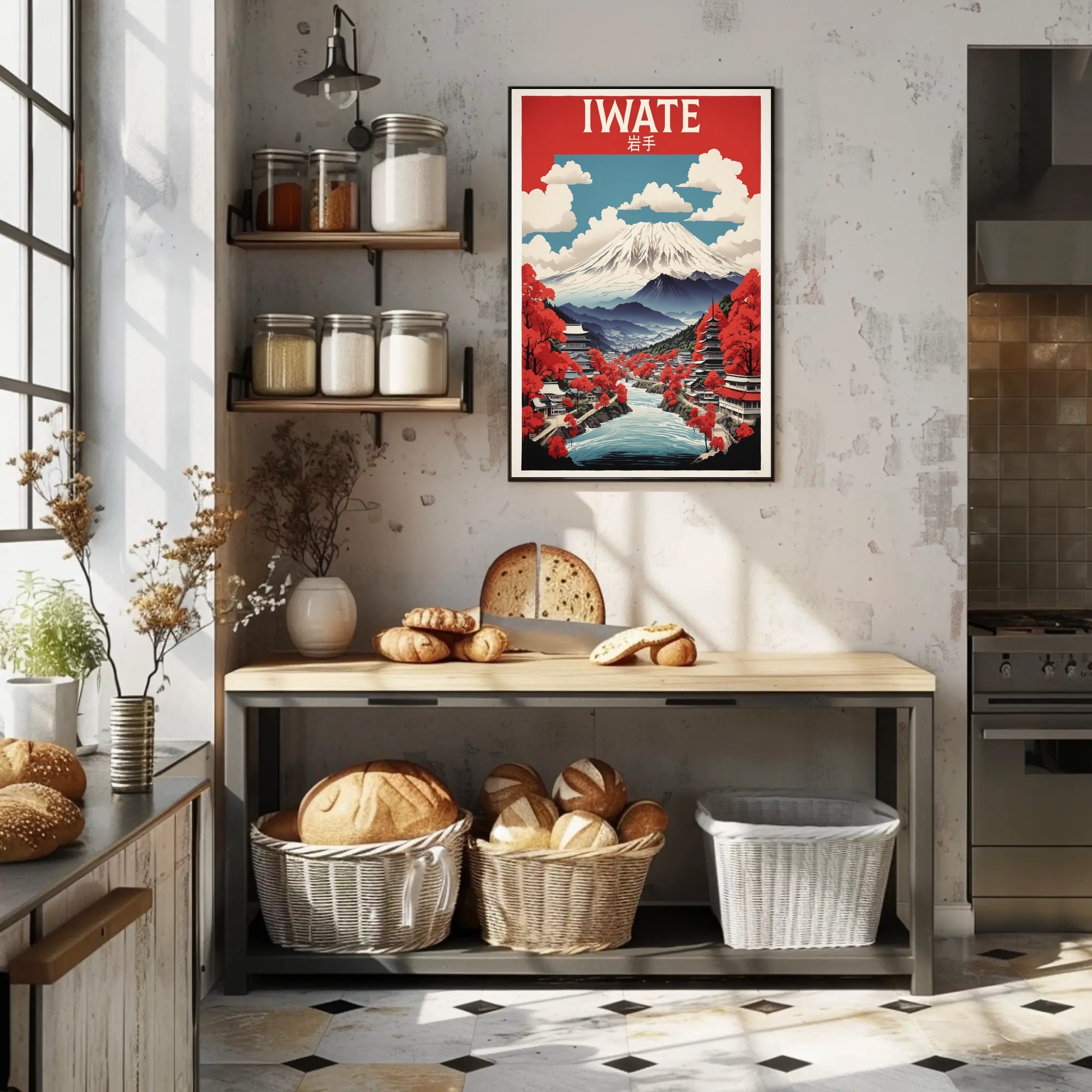 Serene Iwate Japanese Landscape Art Print Travel Poster PosterGoat
