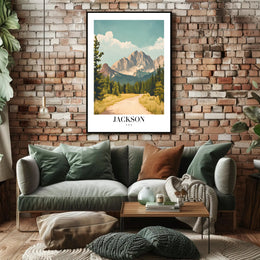 Serene Jackson Forest Pathway National Park Poster PosterGoat