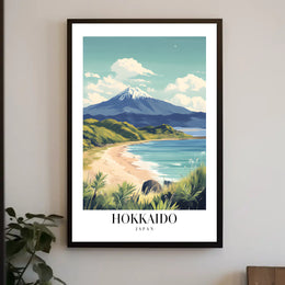 Serene Japanese Coastal Landscape Travel Poster PosterGoat