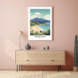 Serene Japanese Coastal Landscape Travel Poster PosterGoat