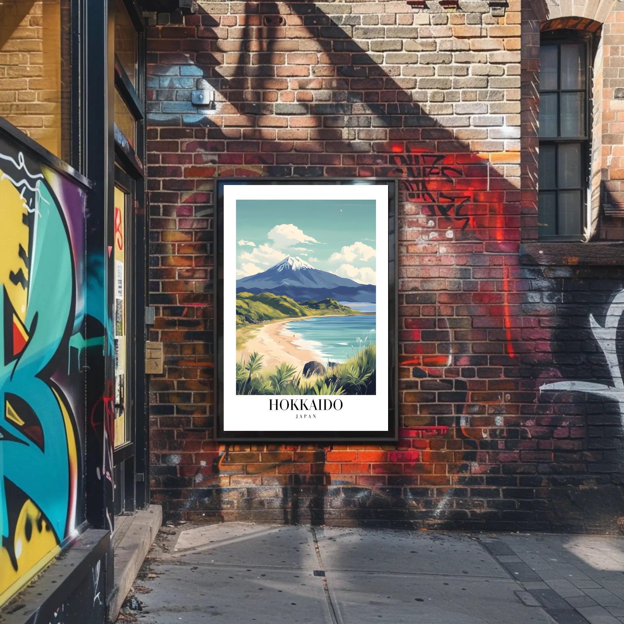 Serene Japanese Coastal Landscape Travel Poster PosterGoat