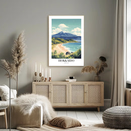 Serene Japanese Coastal Landscape Travel Poster PosterGoat