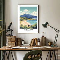 Serene Japanese Coastal Landscape Travel Poster PosterGoat