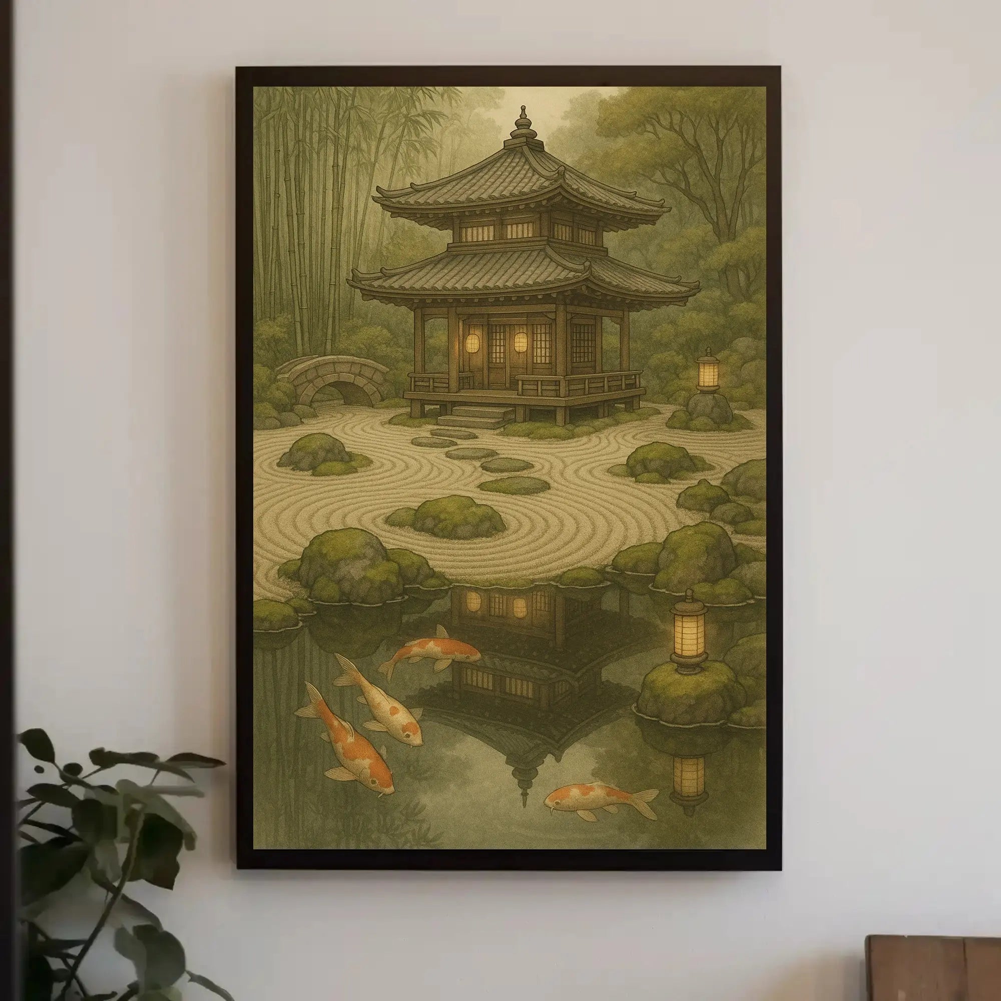 Serene Japanese Garden Pagoda Scenic Cultural Heritage Poster PosterGoat