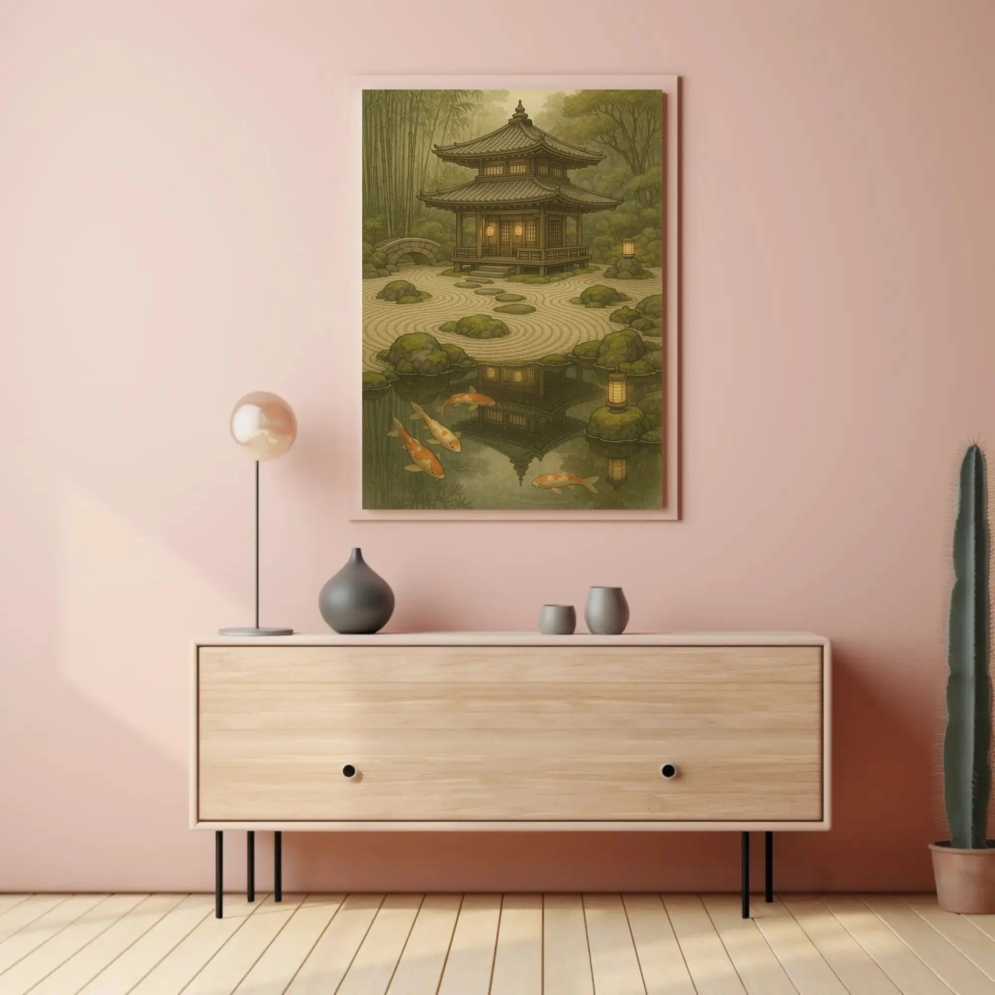Serene Japanese Garden Pagoda Scenic Cultural Heritage Poster PosterGoat
