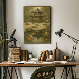 Serene Japanese Garden Pagoda Scenic Cultural Heritage Poster PosterGoat
