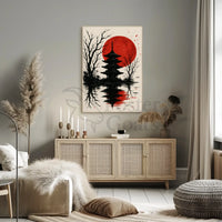 Serene Japanese Pagoda Art Print Cultural Heritage Poster PosterGoat