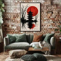 Serene Japanese Pagoda Art Print Cultural Heritage Poster PosterGoat