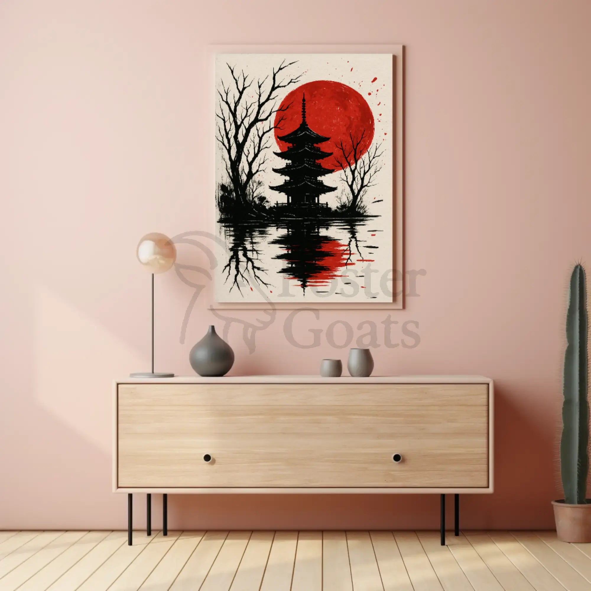Serene Japanese Pagoda Art Print Cultural Heritage Poster PosterGoat