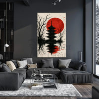 Serene Japanese Pagoda Art Print Cultural Heritage Poster PosterGoat