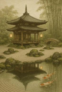 Serene Japanese Zen Garden Heritage Poster PosterGoat