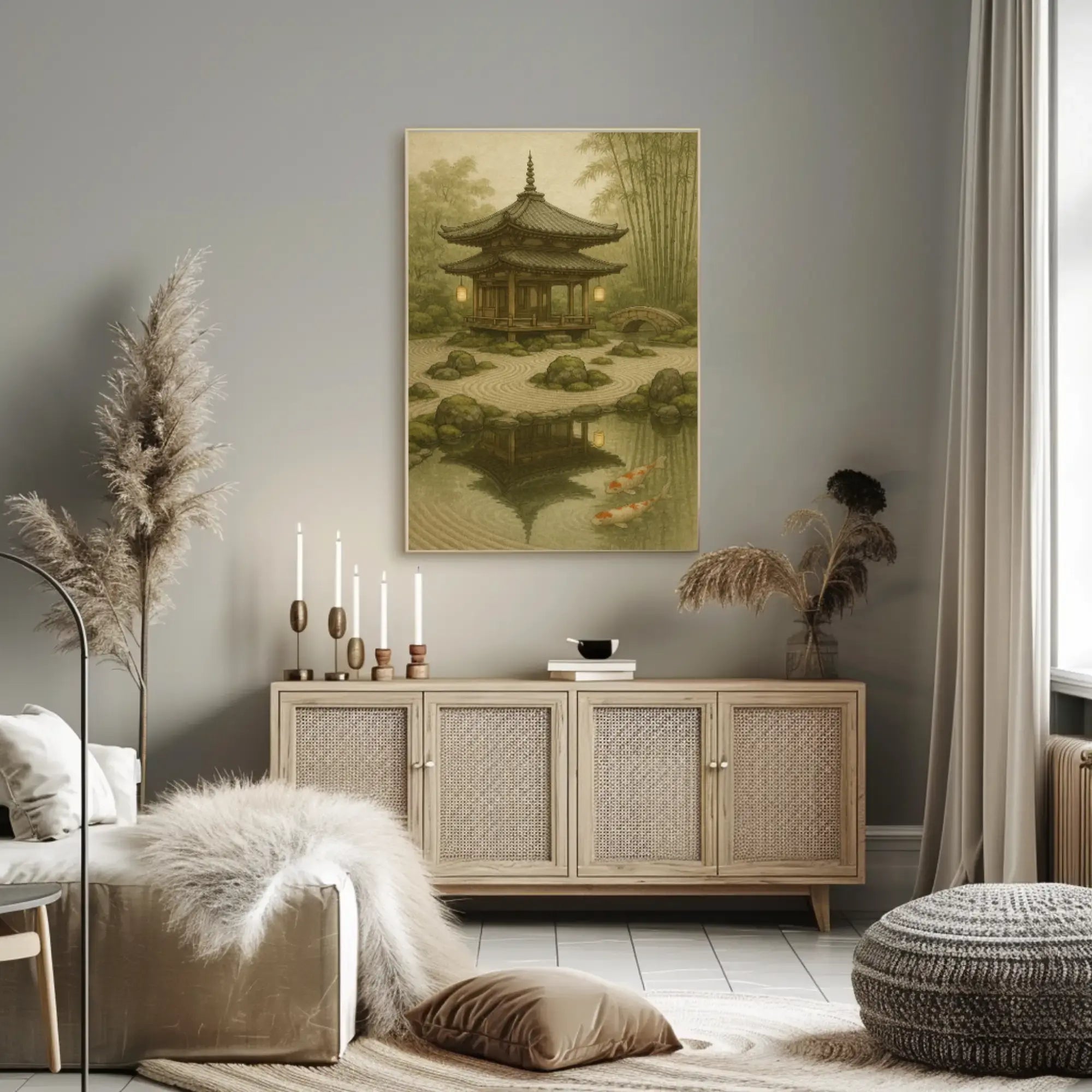 Serene Japanese Zen Garden Heritage Poster PosterGoat