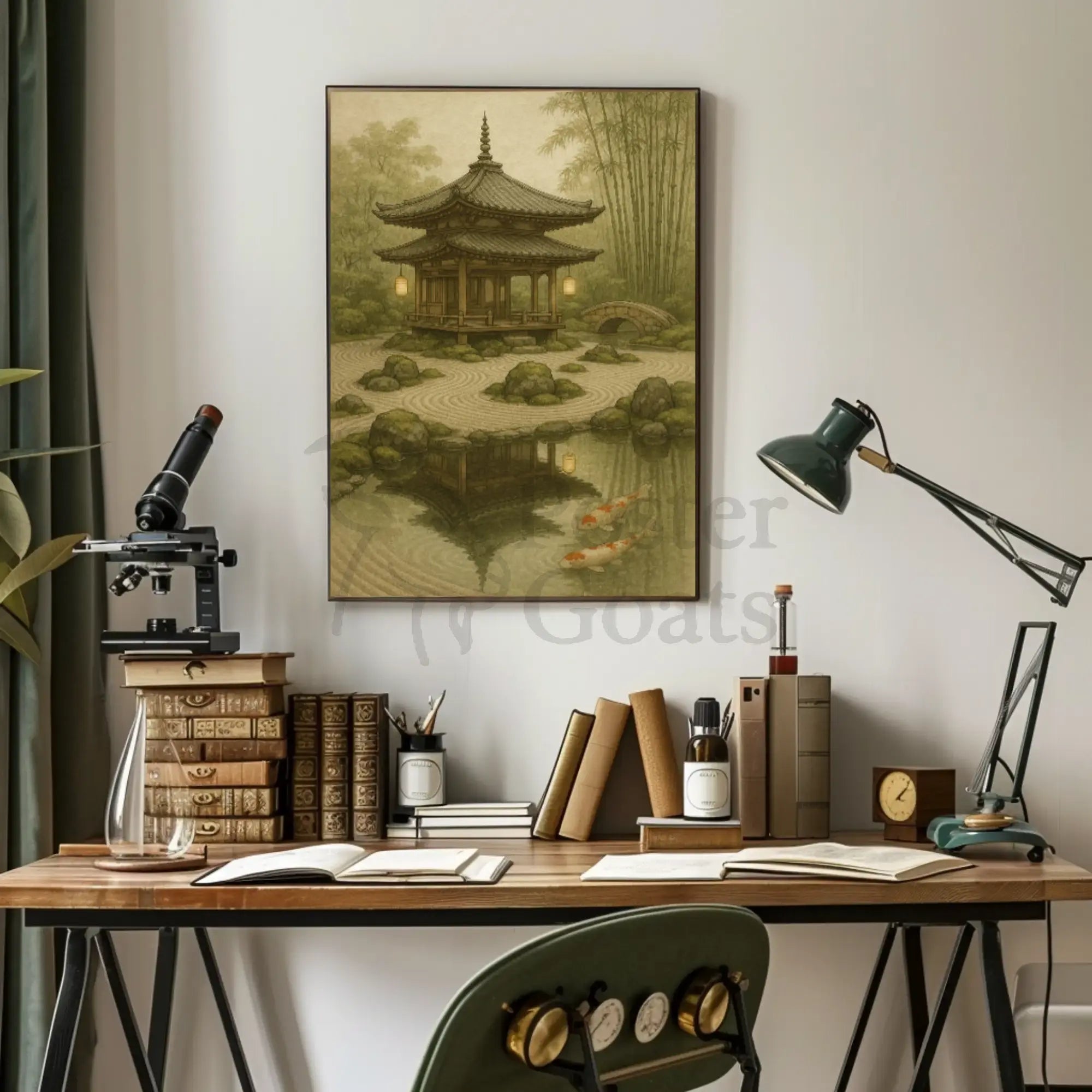 Serene Japanese Zen Garden Heritage Poster PosterGoat