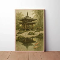Serene Japanese Zen Garden Heritage Poster PosterGoat