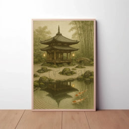 Serene Japanese Zen Garden Heritage Poster PosterGoat