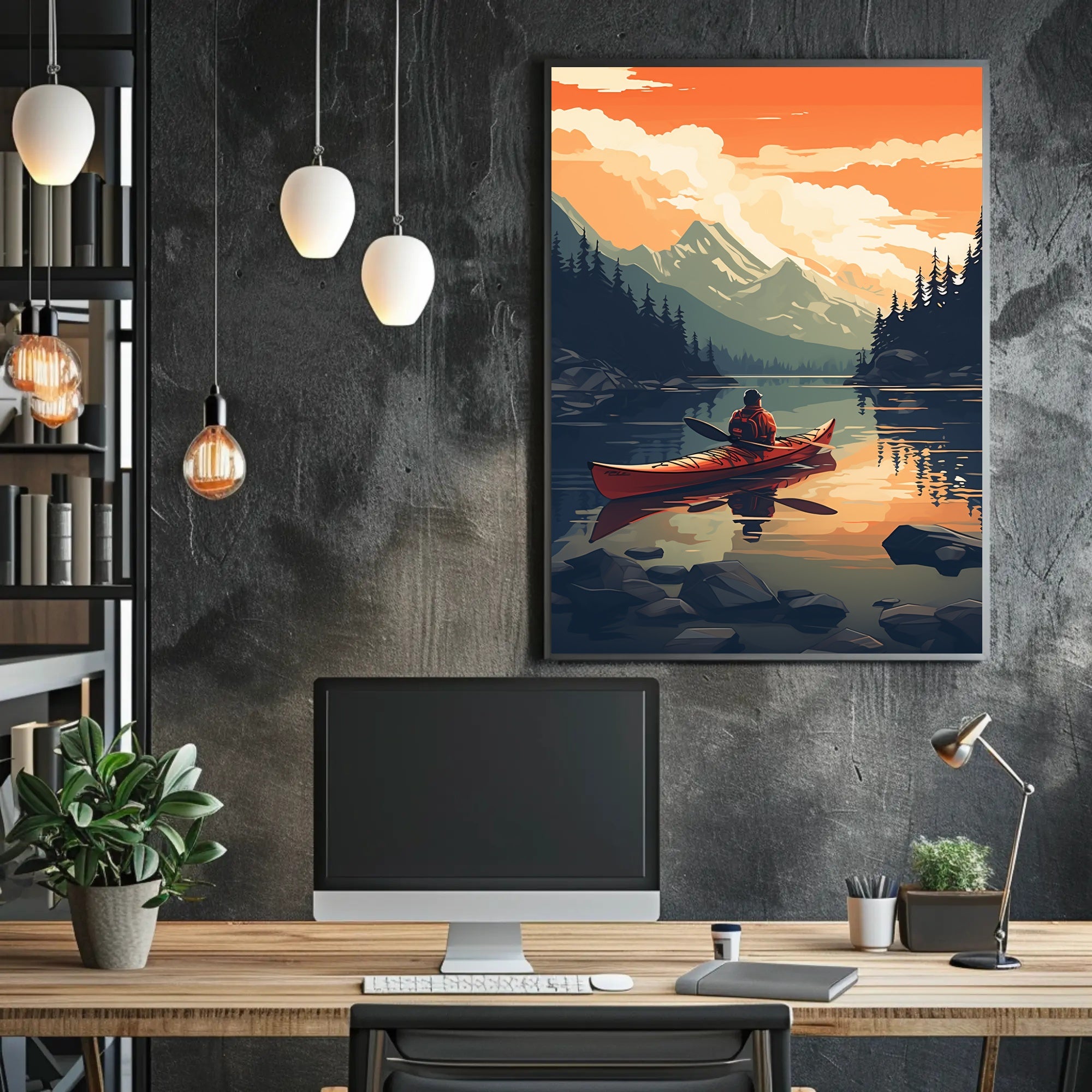 Serene Kayaking Adventure National Park Poster PosterGoat