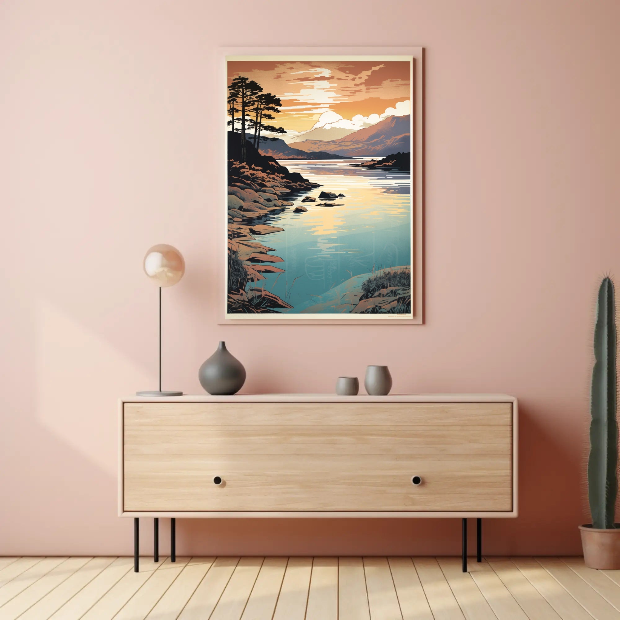 Serene Lakeside Sunset National Park Poster PosterGoat