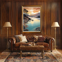 Serene Lakeside Sunset National Park Poster PosterGoat