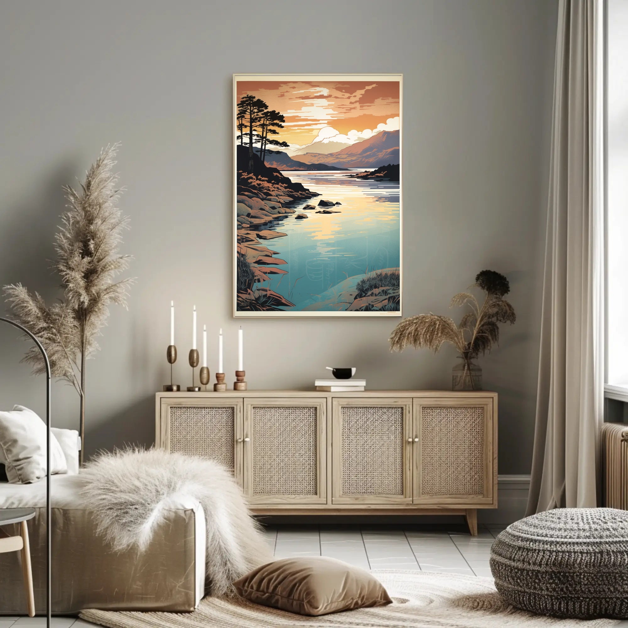 Serene Lakeside Sunset National Park Poster PosterGoat