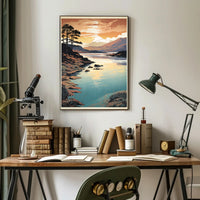 Serene Lakeside Sunset National Park Poster PosterGoat