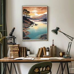 Serene Lakeside Sunset National Park Poster PosterGoat