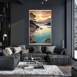 Serene Lakeside Sunset National Park Poster PosterGoat