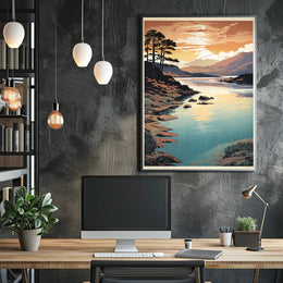 Serene Lakeside Sunset National Park Poster PosterGoat