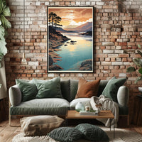 Serene Lakeside Sunset National Park Poster PosterGoat