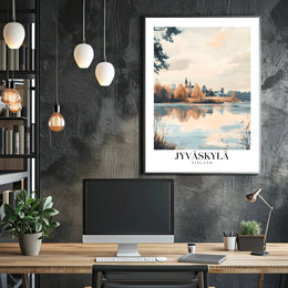 Serene Lakeside View: Jyväskylä Travel Poster PosterGoat